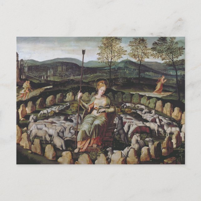 St. Genevieve schützt ihre Flock Postkarte (Vorderseite)