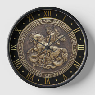 St. Georg erschlägt die Drachen Wanduhr