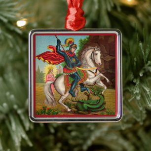 St. Georg rettet die Prinzessin Ornament Aus Metall