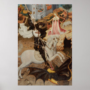 St. Georg und der Drache von Bernat Martorell Poster