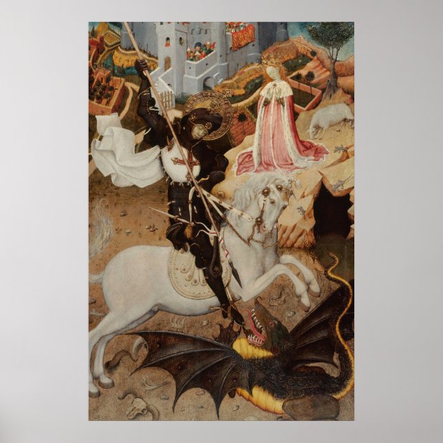 St. Georg und der Drache von Bernat Martorell Poster (Vorne)