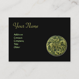 ST. GEORGE AND DRAGON MEDALLION Monogramm, schwarz Visitenkarte