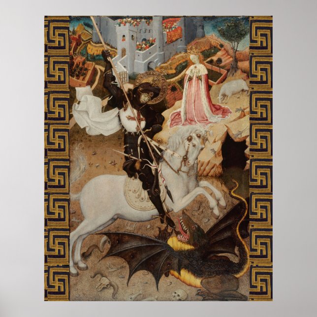 St. George and The Dragon by Bernat Martorell Poster (Vorne)