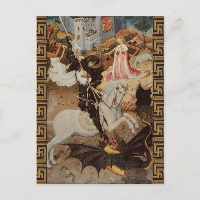 St. George and The Dragon by Bernat Martorell Postkarte (Vorderseite)