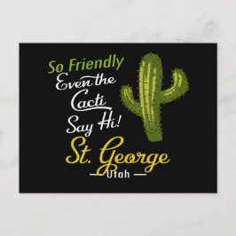 St George Cactus Funny Retro Postkarte