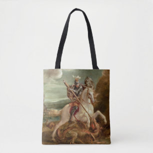 St George, das den Drachen, (Öl, tötet auf Platt