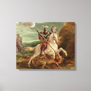 St George, das den Drachen, (Öl, tötet auf Platt Leinwanddruck