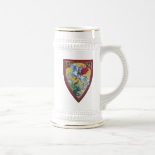 St George, das den Drachen Stein tötet Bierglas