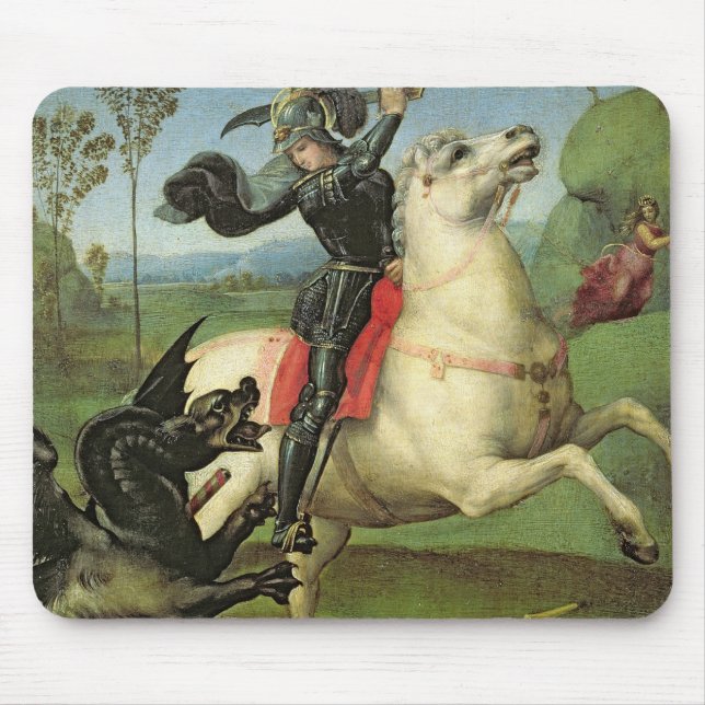 St George, das mit dem Drachen kämpft Mousepad (Vorne)