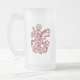 St George Drache Jerusalem Kreuz Heritage Tattoo Mattglas Bierglas