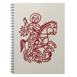 St George Drache Jerusalem Kreuz Heritage Tattoo Notizblock