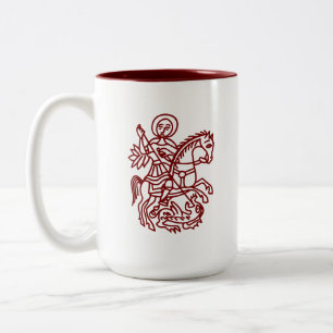 St George Drache Jerusalem Kreuz Heritage Tattoo Zweifarbige Tasse