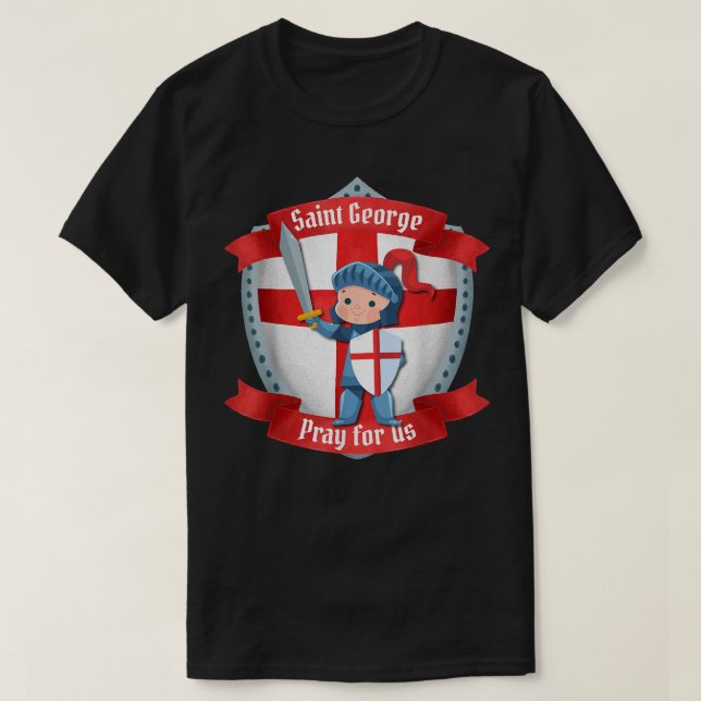 St George Dragon Katholic Saint Kids Knights T-Shirt (Design vorne)