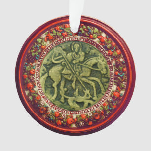 ST.GEORGE, DRAGON/MADONNA UND KINDERBLUMENKROWN ORNAMENT