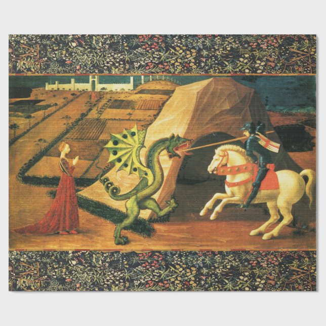 ST. GEORGE, DRAGON UND DRUCK GESCHENKPAPIER (Flach)