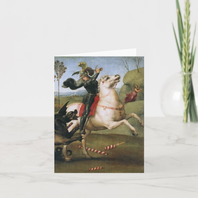 St. George Fighting Dragon Raphael Fine Art Karte (Vorderseite)
