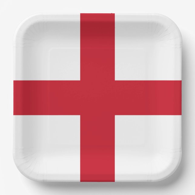 St. George ~ Flagge von England Pappteller (Vorderseite)