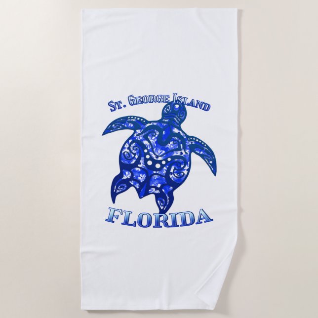 St. George Florida Vacation Tribal Turtle Strandtuch (Vorderseite)