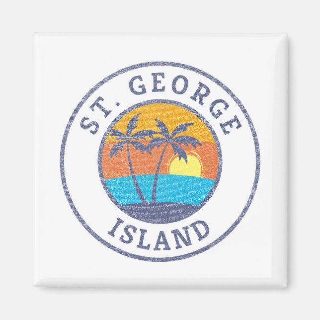 St. George Island, Florida Faded Classic Style Magnet (Vorne)