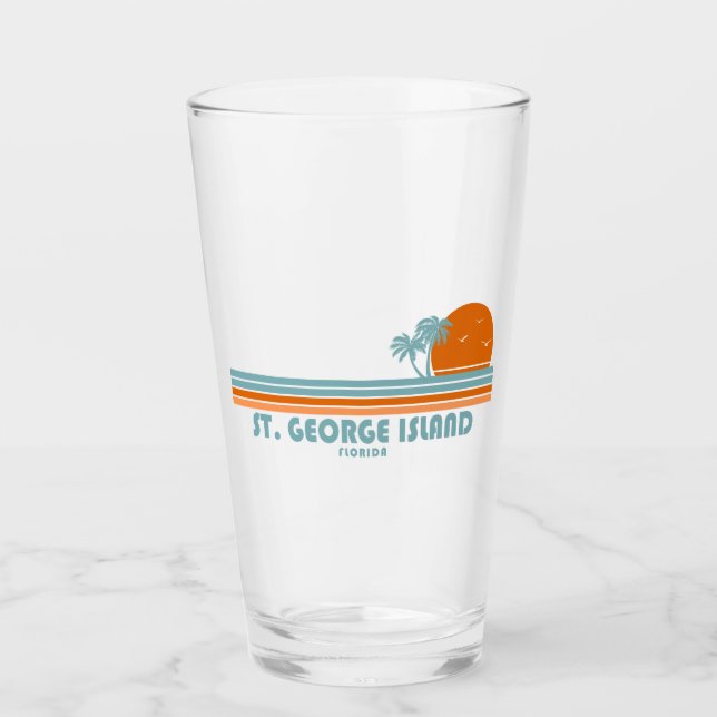 St. George Island Florida Sonnenpalmen Glas (Vorderseite)