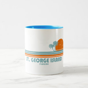 St. George Island Florida Sonnenpalmen Zweifarbige Tasse