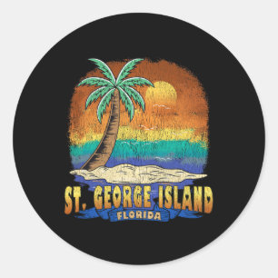 St. George Island Florida Vintag Distressed Souve Runder Aufkleber