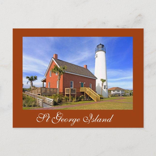 St George Island Lighthouse, Florida Postkarte (Vorderseite)