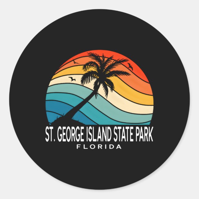 St George Island Staat Park Florida Tropical Beach Runder Aufkleber (Vorderseite)