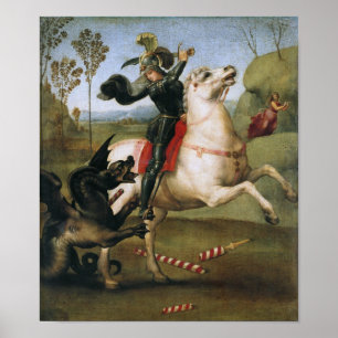 St. George kämpfender Drache, Raphael Fine Art Poster