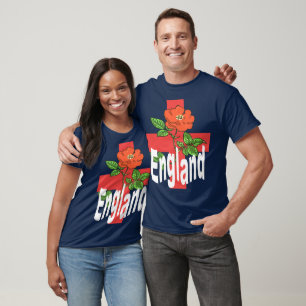 St George Kreuz mit Tudor-Rose und England-Text T-Shirt
