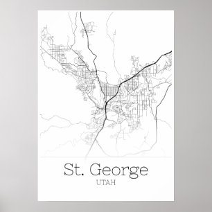 St. George Map - Utah - City Map Poster
