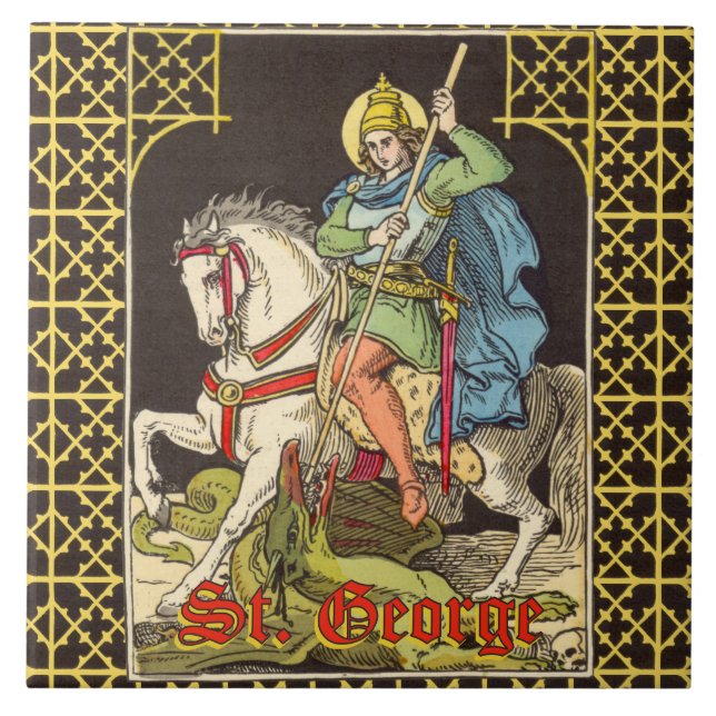 St. George on Horseback (BS 01) Fliese (Vorderseite)