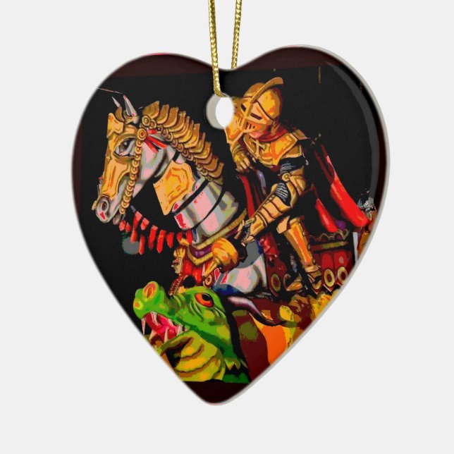St George Posterized Keramik Ornament (Links)