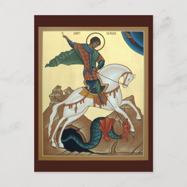 St. George Prayer Card Postkarte (Vorderseite)