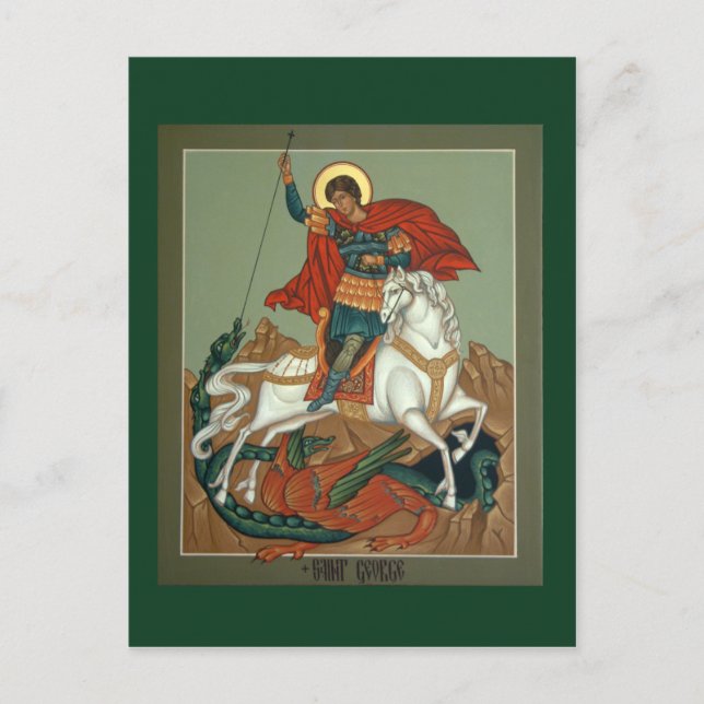 St. George Prayer Card Postkarte (Vorderseite)
