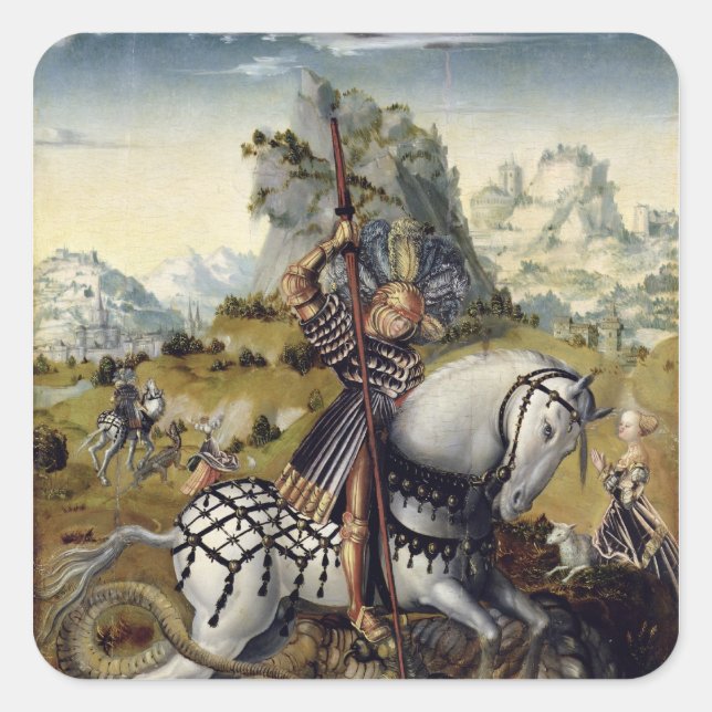 St. George Quadratischer Aufkleber (Vorderseite)
