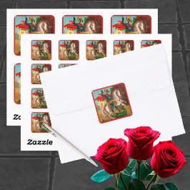 St. George rettet die Prinzessin Quadratischer Aufkleber