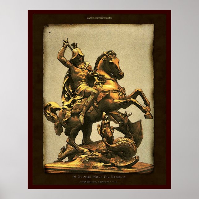 St George Slay Dragon Art Print Poster (Vorne)