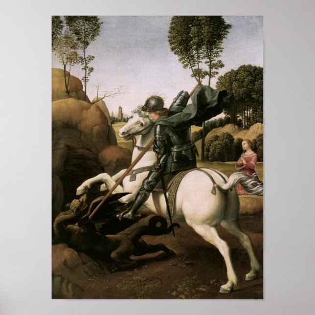 St. George & the Dragon, Raphael Fine Art Poster (Vorne)
