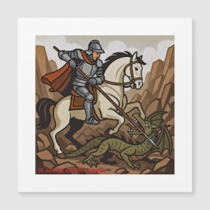 St. George tötet den Drachen - Doudou, Mons Magnetkarte