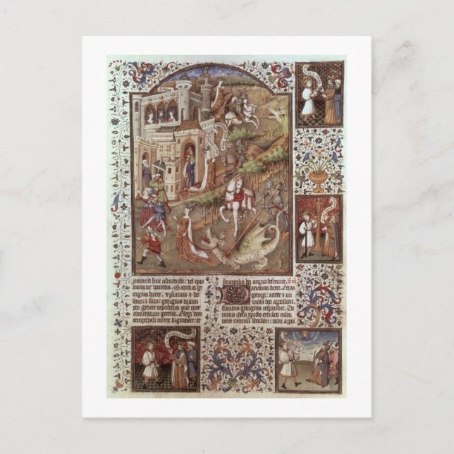 St. George tötet Dragons Postkarte (Vorderseite)