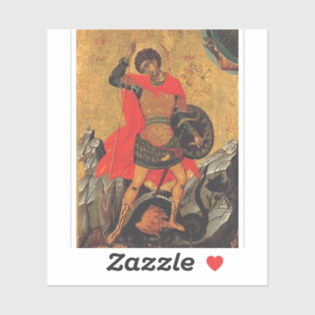 St. George und das orthodoxe Drachensymbol Aufkleber (Blatt)