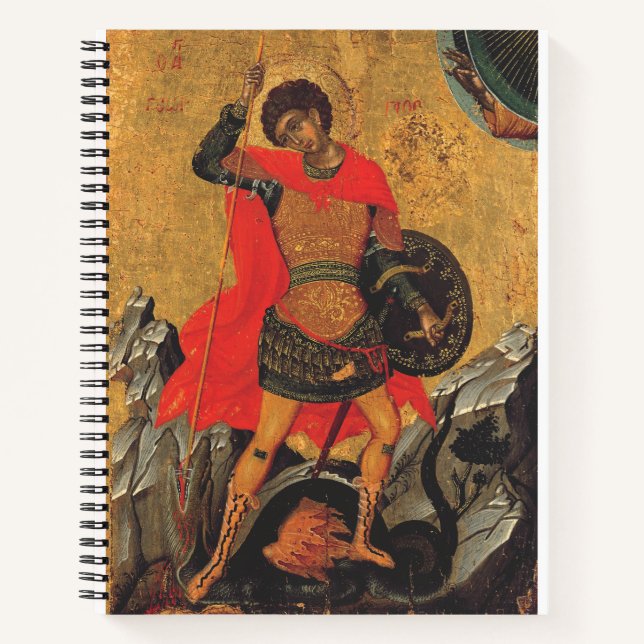 St. George und das orthodoxe Drachensymbol Notizbuch (Vorderseite)