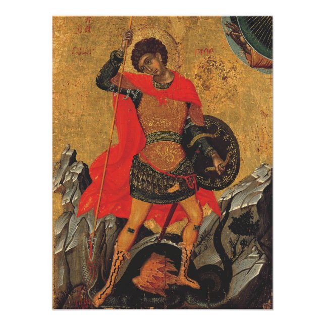St. George und das orthodoxe Drachensymbol Poster (Vorderseite)