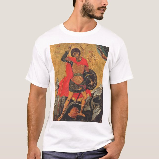 St. George und das orthodoxe Drachensymbol T-Shirt (Vorderseite)