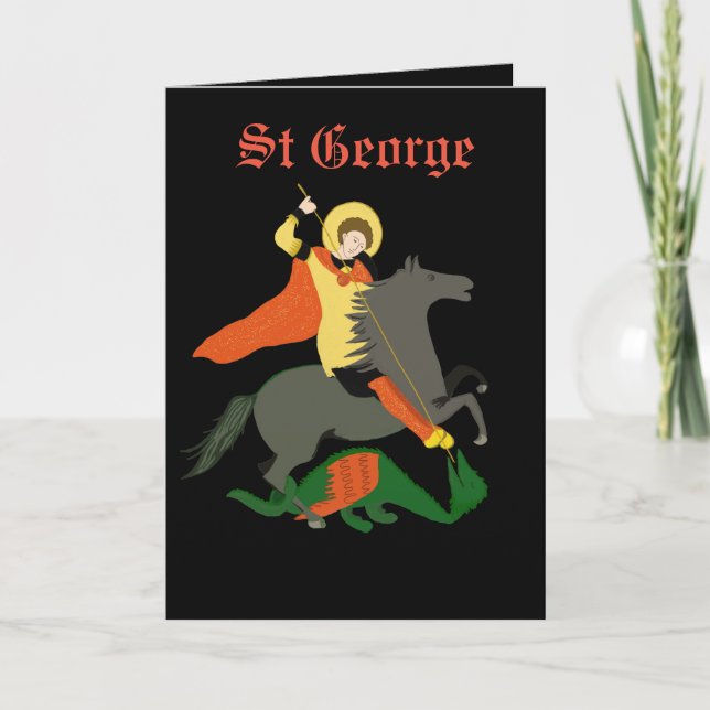 St George und der Drache editable Karte (Vorderseite)