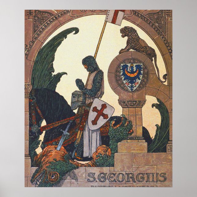 St. George und der Drache - Heinrich Lefler Poster (Vorne)