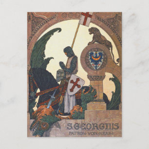 St. George und der Drache - Heinrich Lefler Postkarte