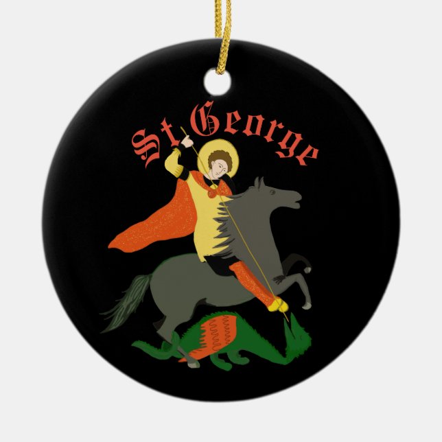 St. George und der Drache Keramik Ornament (Vorne)