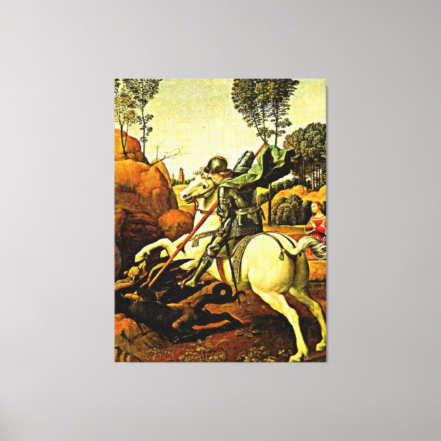 St. George und der Drache, Kunstmalerei, Leinwanddruck (Vorderseite)
